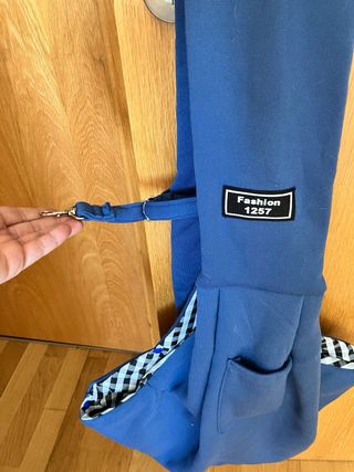 Borsa per trasporto cani blu a tracolla
