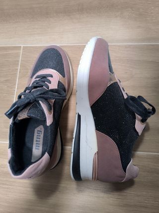 Zapatillas Mustang Mujer Talla 38 Rosa/Gris