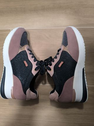 Zapatillas Mustang Mujer Talla 38 Rosa/Gris