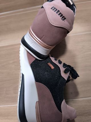 Zapatillas Mustang Mujer Talla 38 Rosa/Gris