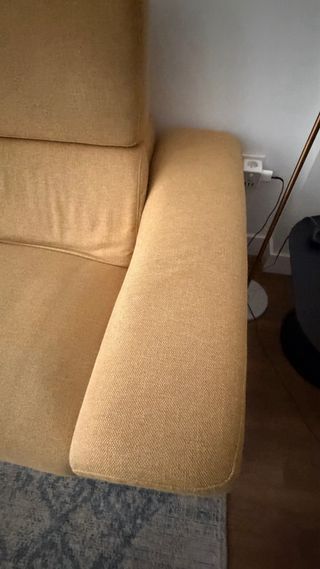 Sofá 3 plazas amarillo tela