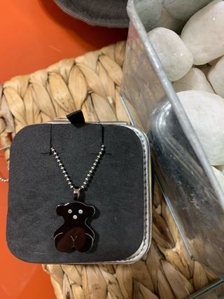 Colgante Tous Oso Diamantes Cerámica Negra