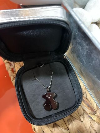 Colgante Tous Oso Diamantes Cerámica Negra