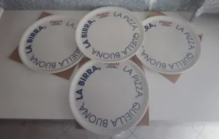 Set 4 Piatti Pizza Peroni Nastro Azzurro
