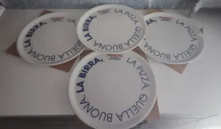 Set 4 Piatti Pizza Peroni Nastro Azzurro