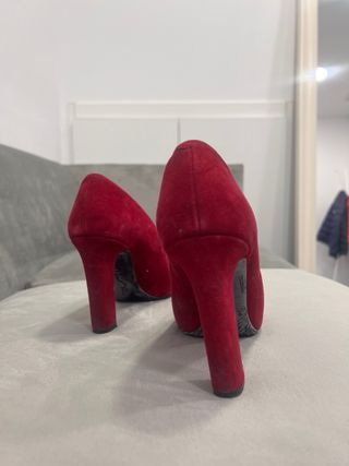 Zapatos Unisa Ante Rosa Tacón