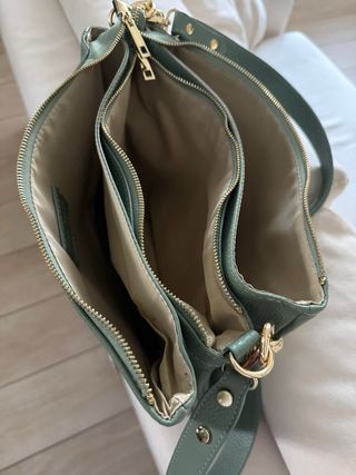 Borsa vera pelle verde salvia