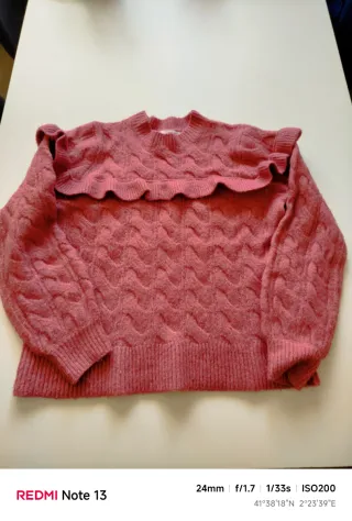 Jersey señora rosa con volantes