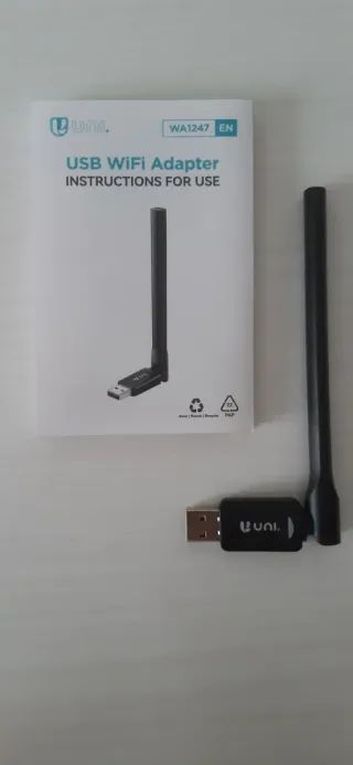 Adaptador WiFi USB Uni. WA1247 Antena internet