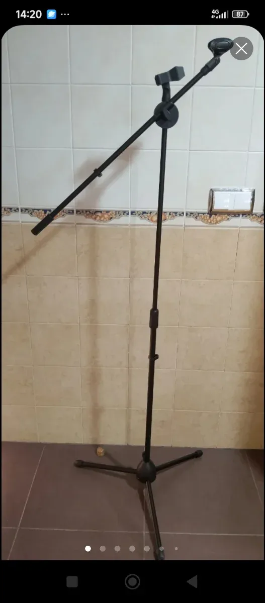 Pie de micro doble soporte de micrófono dos pinzas