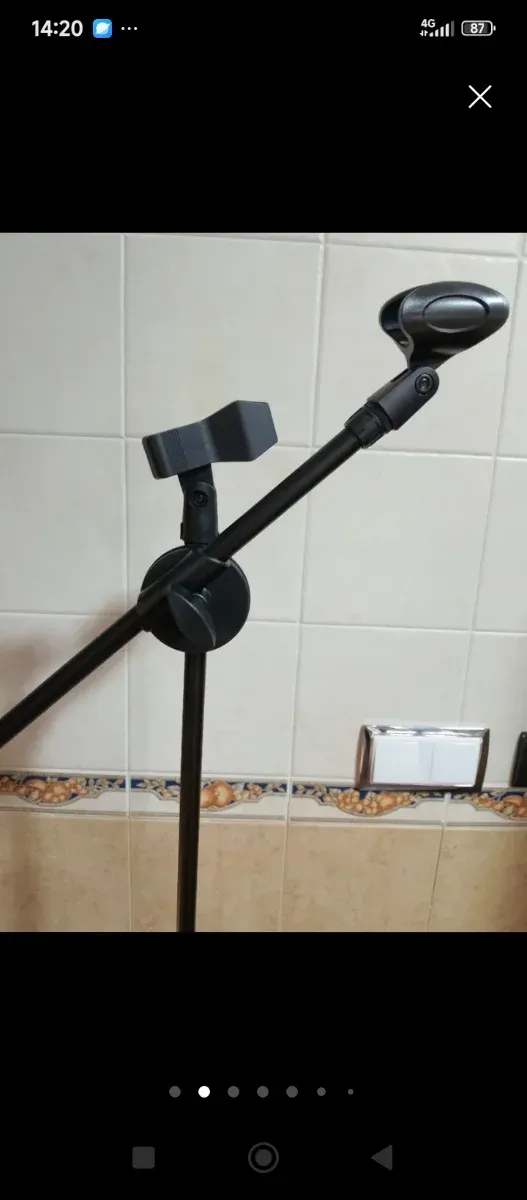 Pie de micro doble soporte de micrófono dos pinzas