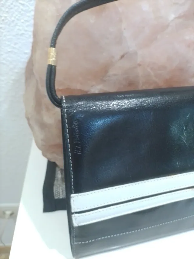Bolso Cartera Vintage Negro y Blanco