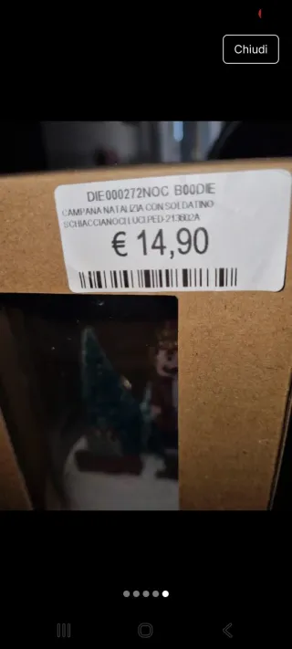 Campana Vetro Soldatino Natale Luci LED