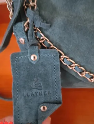 Borsetta Zara Camoscio Blu Petrolio