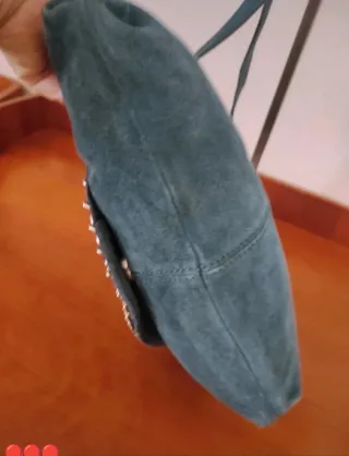 Borsetta Zara Camoscio Blu Petrolio