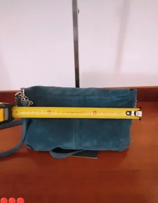 Borsetta Zara Camoscio Blu Petrolio