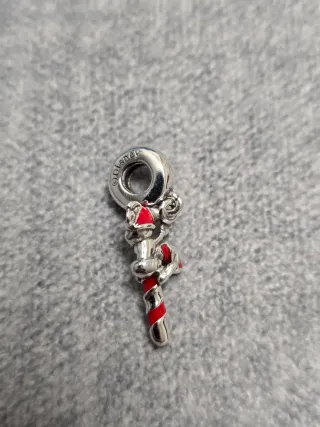 Charm Plata de Mickey con Bastón Caramelo