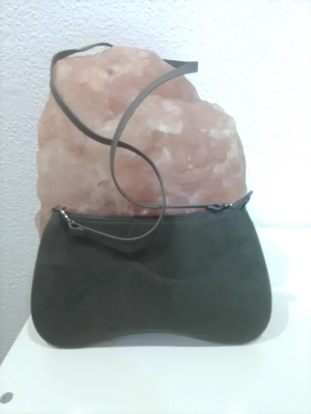 Bolso Ante Verde con Lentejuelas