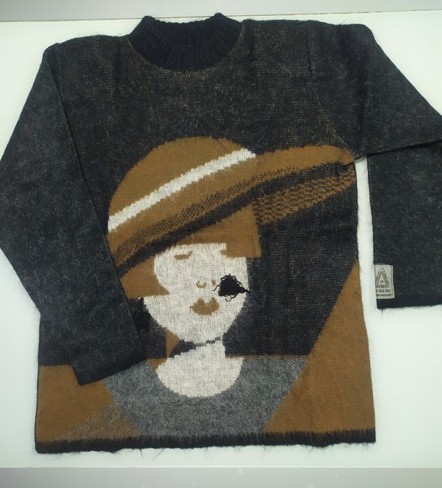 CONJUNTO DE LANA DE JERSEY Y FALDA DE MUJER