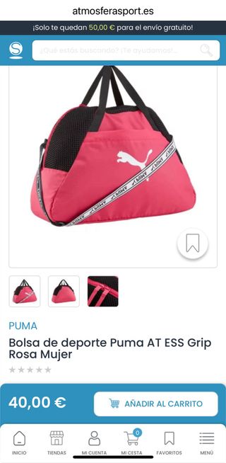 Mochila deportiva Puma rosa y negra