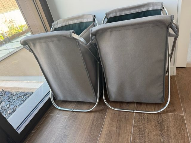 2 Cestos de lavanderia dobráveis cinza