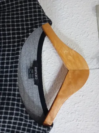 Blusa ESMARA cuadros negro y gris