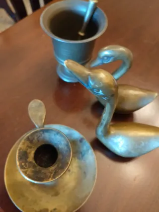 Set Oggettistica Vintage Ottone Massiccio