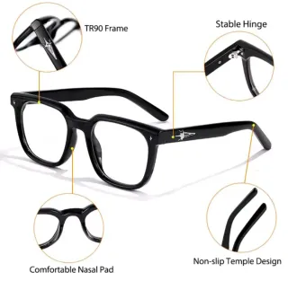 Gafas de pasta transparentes y carey graduadas