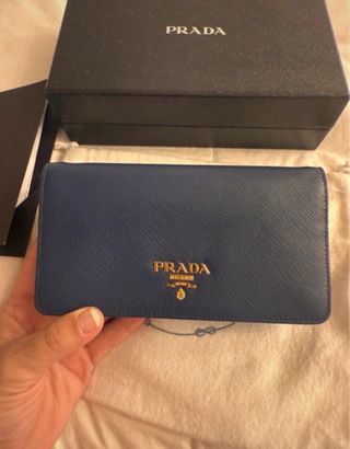 Bolso Prada Piel Saffiano Azul Marino