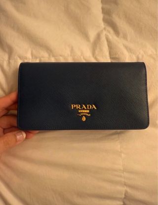 Bolso Prada Piel Saffiano Azul Marino
