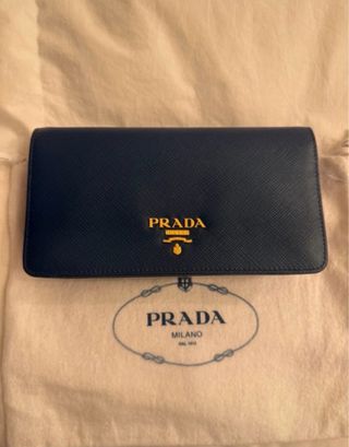 Bolso Prada Piel Saffiano Azul Marino