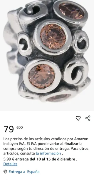 2 Charms Pandora Originales Cristal Naranja