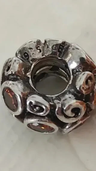 2 Charms Pandora Originales Cristal Naranja