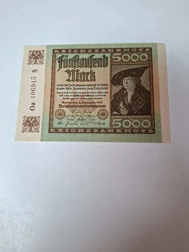 Alemamia Reichsbanknote 5.000 mark.