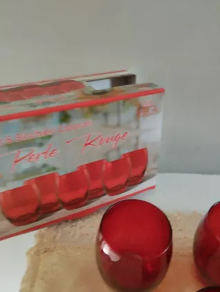 Set 6 Bicchieri Vetro Rossi