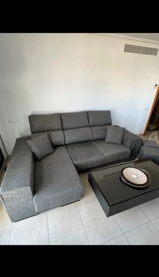 Sofá modular gris tela