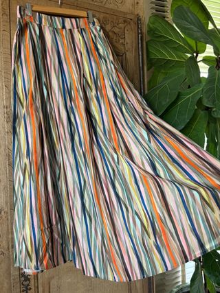 Falda larga estampada multicolor