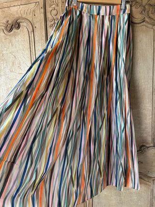 Falda larga estampada multicolor