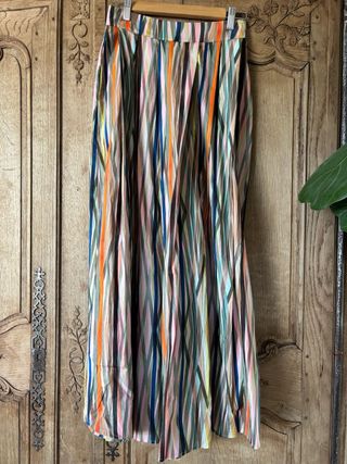 Falda larga estampada multicolor