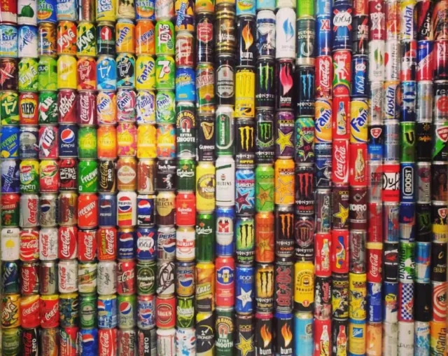 Colección de latas de refrescos
