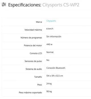 Cinta de correr CITYSPORTS