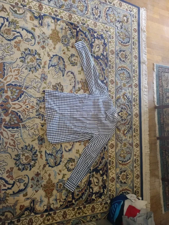 Camisa Nelblu cuadros azul y blanco talla XL