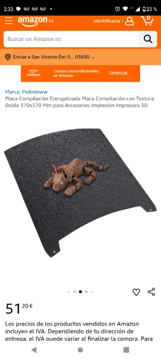 Base para impresora 3D gris