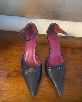 Zapatos Zara tacón pulsera negros