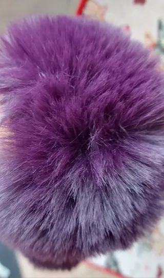 Guanti donna con pelliccia viola