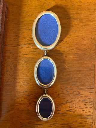 Portafoto 3 ovali blu