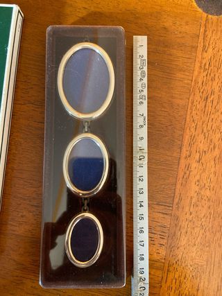 Portafoto 3 ovali blu