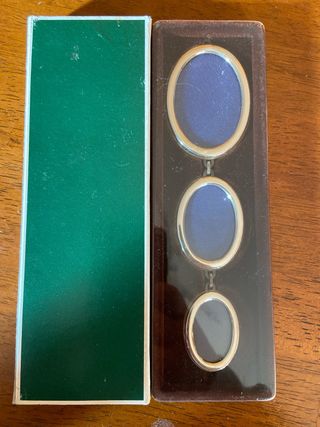 Portafoto 3 ovali blu