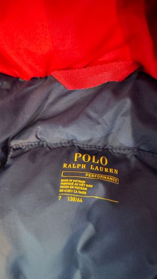 Plumífero Ralph Lauren niño de 7 años. Original