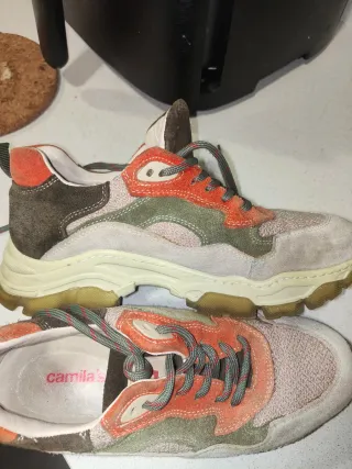 Zapatillas invierno verde y naranja